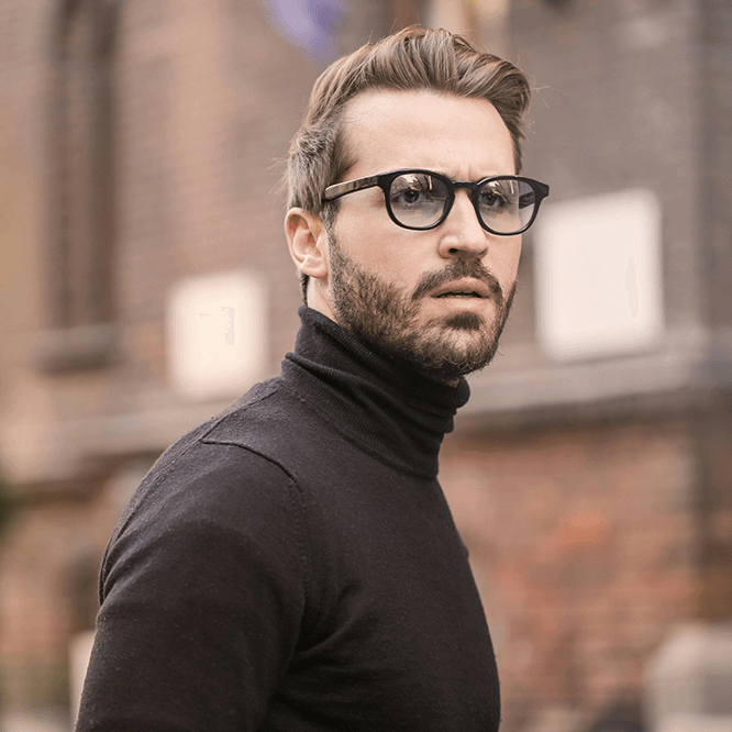 Man with Son glasses