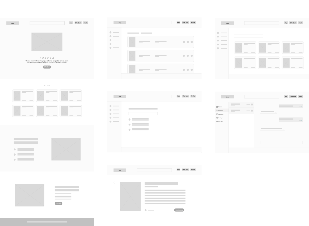 Readcycle wireframes